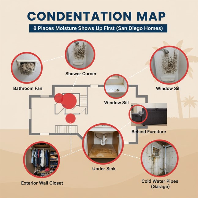 Condensation Map: 8 Places Moisture Shows Up First (San Diego Homes)
