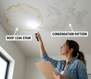 Roof Leak vs Condensation: How to Tell From Stain Patterns
